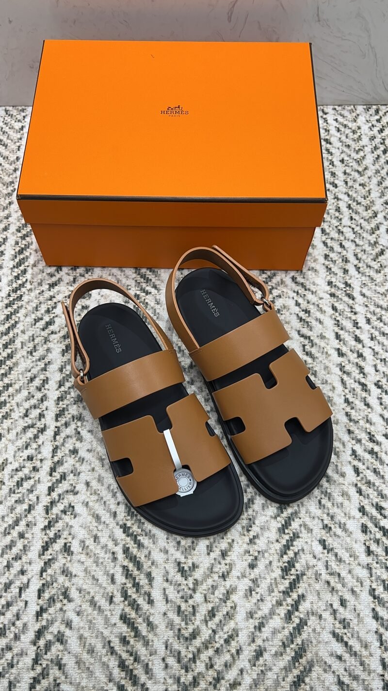 Hermes Takara sandal black brown
